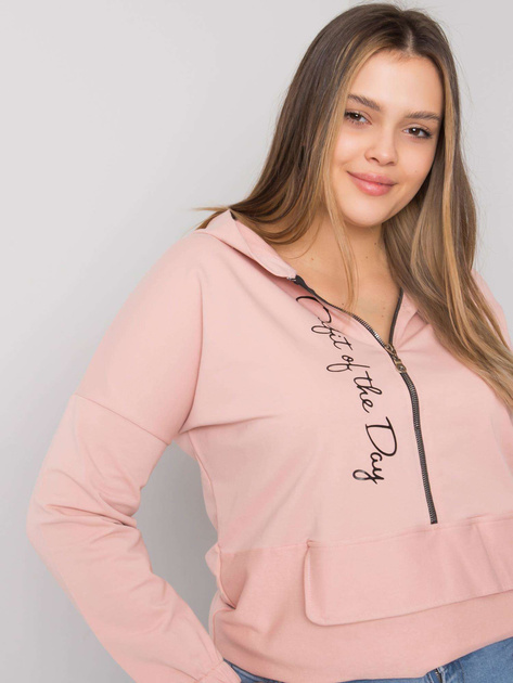 Brudnoróżowa gładka bluzka plus size Elisa