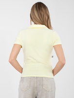 Jasnożółta dopasowana koszulka typu polo