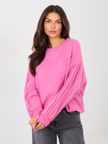 Ciemnoróżowa bluza z ozdobnymi szwami NATURAL SIDE 