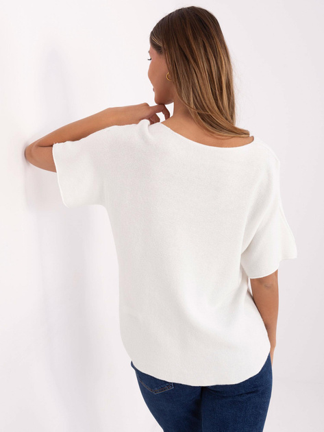 Hurt Ecru dwustronny sweter z krótkim rękawem