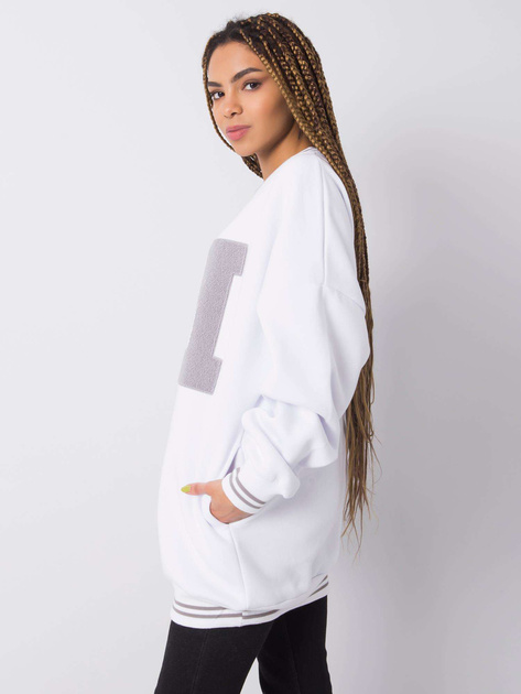 Biała bluza z aplikacją Marie RUE PARIS