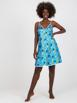 Niebieska koszula nocna z nadrukiem