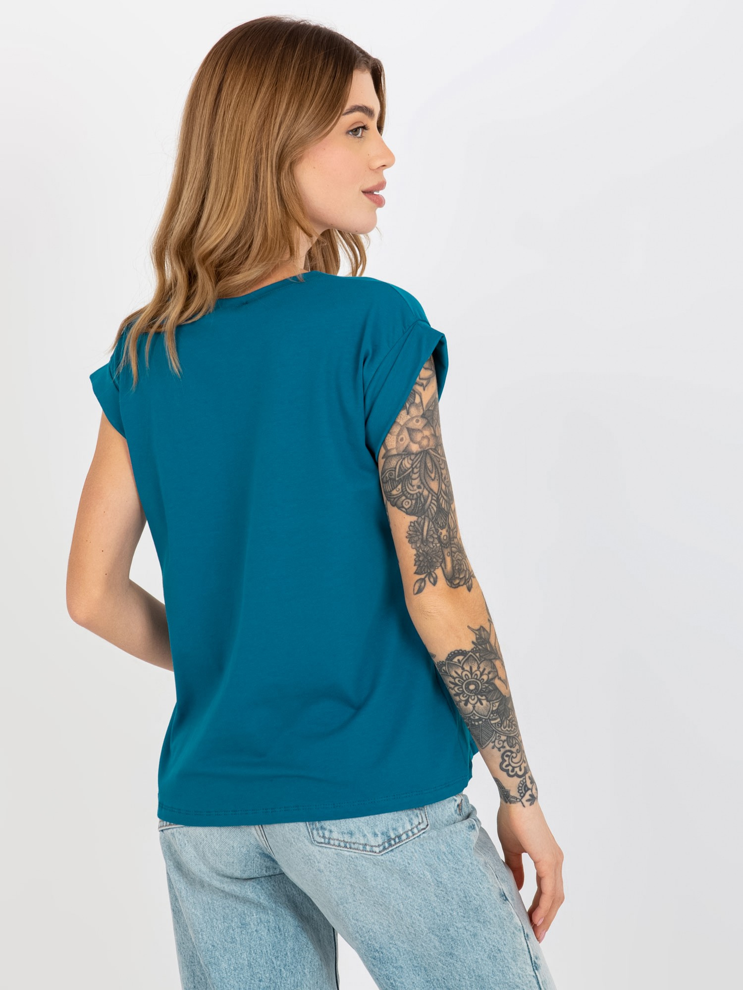 Morski damski t-shirt basic z bawełny Revolution