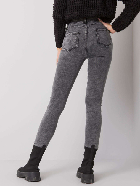 Szare dopasowane jeansy z wysokim stanem Marshall