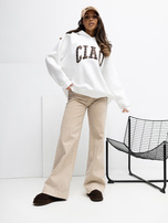 Ecru bluza oversize z naszywką RUE PARIS 