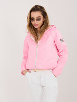 Różowa przejściowa kurtka z ściągaczem RUE PARIS 