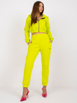 Limonkowy dresowy komplet dwuczęściowy Kalifornia RUE PARIS