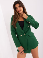 Hurt Ciemnozielony garniturowy komplet elegancki z szortami