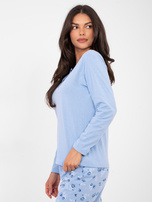 Jasnoniebieska bawełniana piżama z nadrukiem