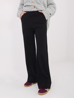 Czarne damskie spodnie z szeroką nogawką  