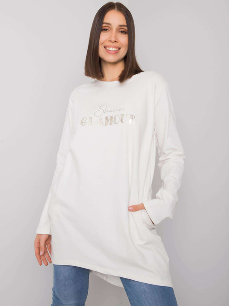 Ecru tunika plus size z kieszeniami Alexiah