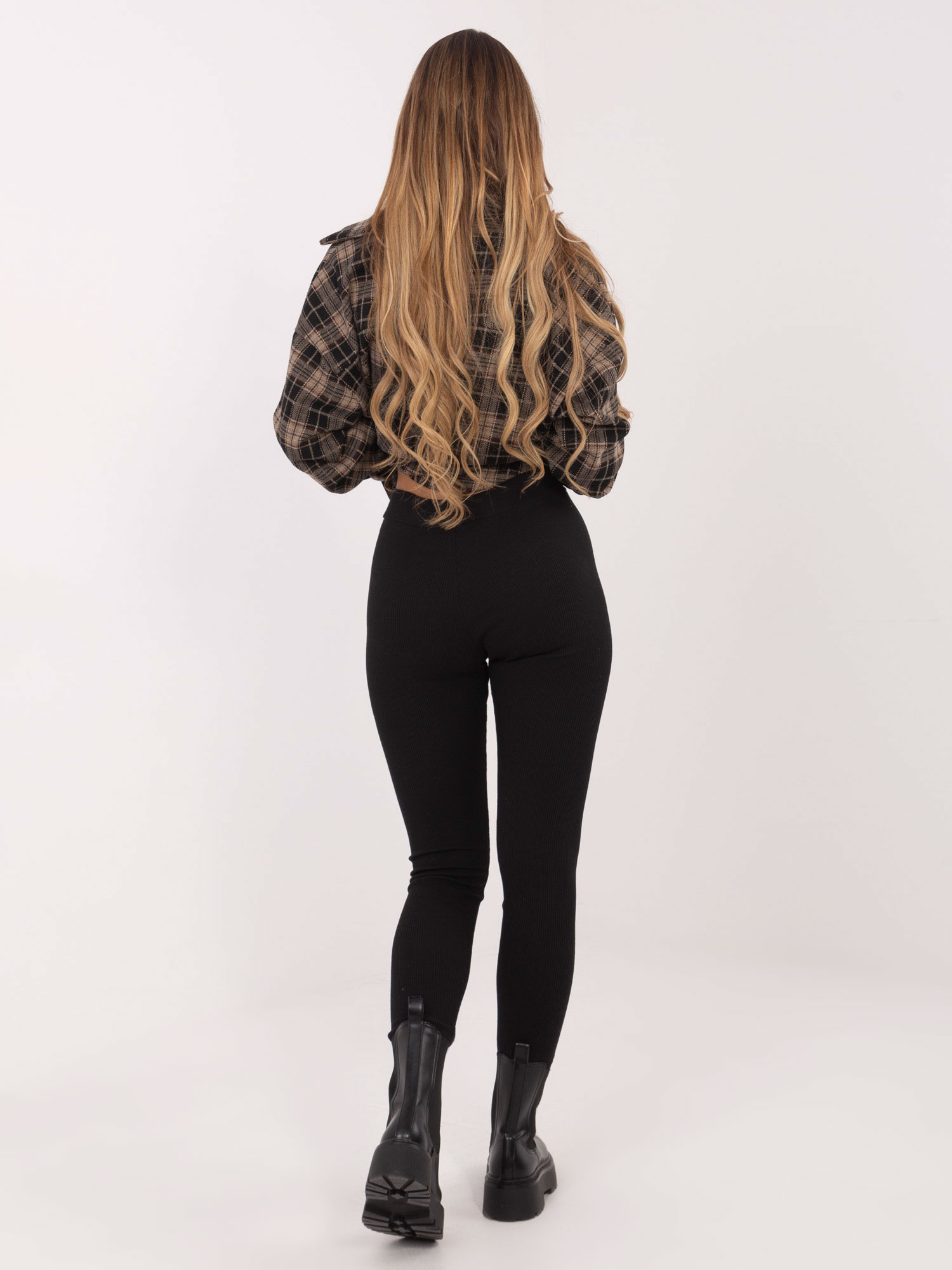 Czarne damskie legginsy z bawełny RUE PARIS