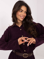 Ciemnofioletowa sztruksowa koszula od kompletu