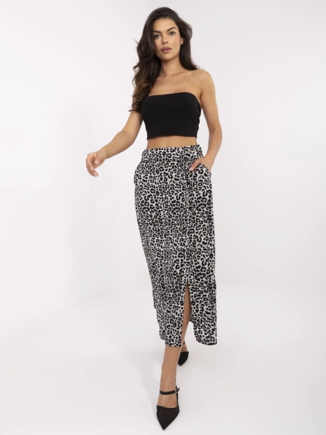 Szara letnia spódnica w panterkę FRESH MADE