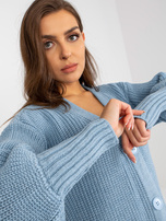 Hurt Jasnoniebieski długi kardigan z kieszeniami OCH BELLA 