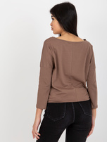 Hurt Brązowa codzienna bluzka basic z bawełny Fiona