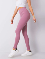Brudnoróżowe legginsy prążkowane Sanja