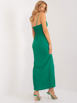 Hurt Zielona sukienka koktajlowa z rozcięciem