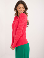 Hurt Koralowy sweter klasyczny z okrągłym dekoltem