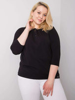 Czarna bluzka plus size z bawełny Jodie