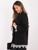 Czarno-srebrna elegancka marynarka z dżetami