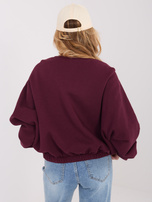 Burgundowa rozpinana bluza z dekoltem V