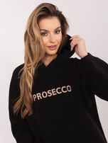 Czarno-ciemnobeżowa bluza z haftowanym napisem RUE PARIS