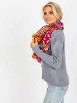 Hurtownia Ciemnoróżowa wzorzysta chusta z bawełny