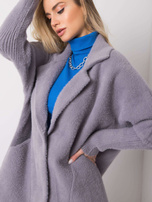 Szary płaszcz alpaka Eveline
