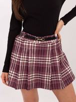 Burgundowe rozkloszowane spódnico-szorty