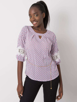 Biało-różowa bluzka we wzory Jazmin