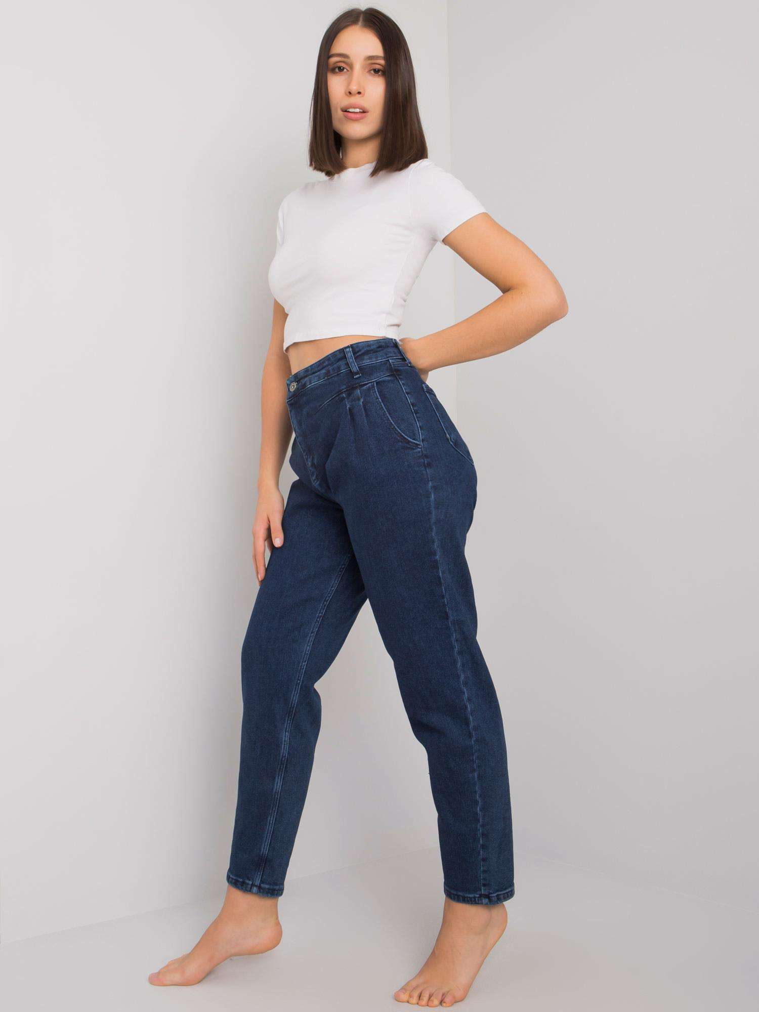 Niebieskie proste jeansy plus size Johana