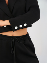 Czarny dresowy komplet z prostymi spodniami RUE PARIS 