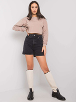 Ciemnobeżowa krótka bluzka basic Simeona