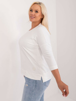 Hurtownia online Ecru gładka bluzka plus size z bawełny