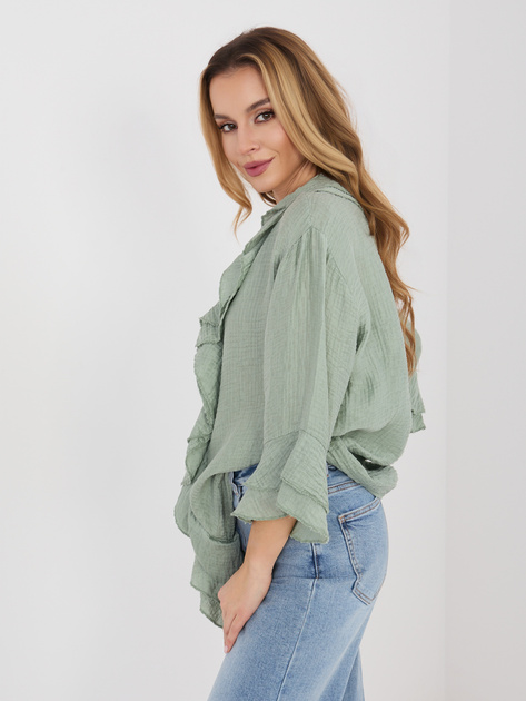 Khaki rozpinana koszula na lato