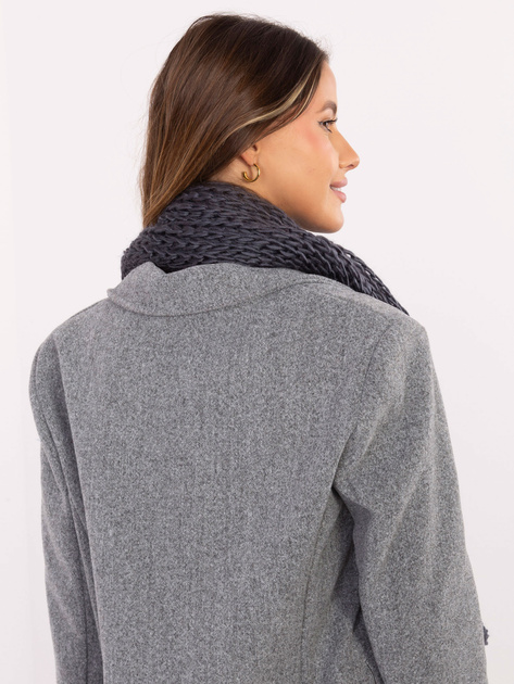 Ciemnoszary ciepły szal damski