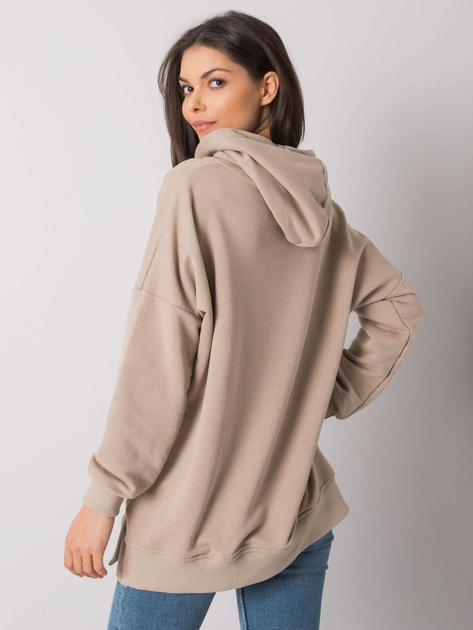 Beżowa bluza basic z kapturem Cleveland