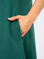 Ciemnozielona bawełniana sukienka na ramiączkach  RUE PARIS 