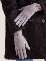 Graue elegante Handschuhe.