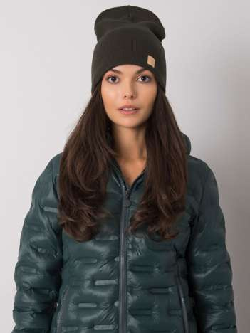 Damen Khaki Beanie-Mütze.