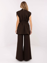 Ciemnobrązowa kamizelka oversize od garnituru RUE PARIS
