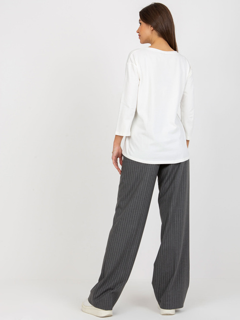 Hurt Ecru damska bluzka na co dzień z okrągłym dekoltem