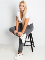 Tmavě šedé kalhoty plus size Savage.