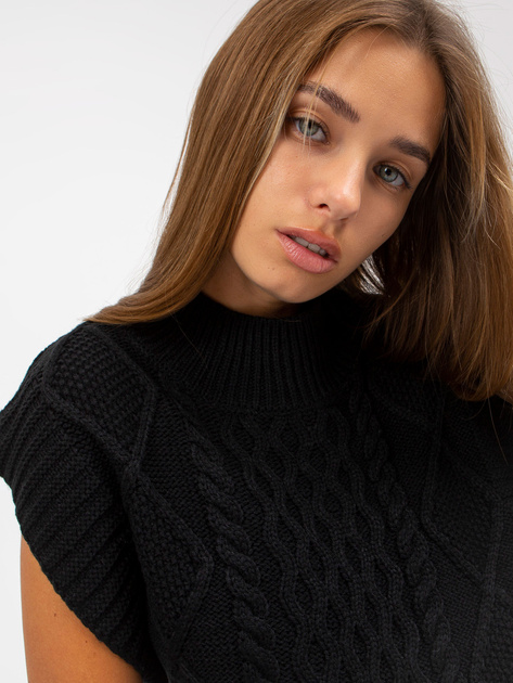 Hurt Czarna kamizelka dzianinowa z warkoczami SUBLEVEL