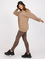 Dunkelbeige Basic Kapuzenpullover Remy.