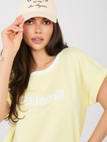 Jasnożółta casualowa bluzka z krótkim rękawem