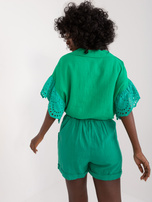 Hurt Zielone szorty damskie z podwijanymi nogawkami