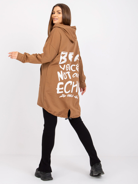 Camelowa bluza damska z nadrukiem na plecach Sophie