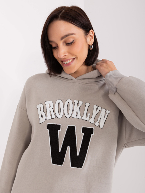 Hurt Szara ocieplana bluza z kapturem